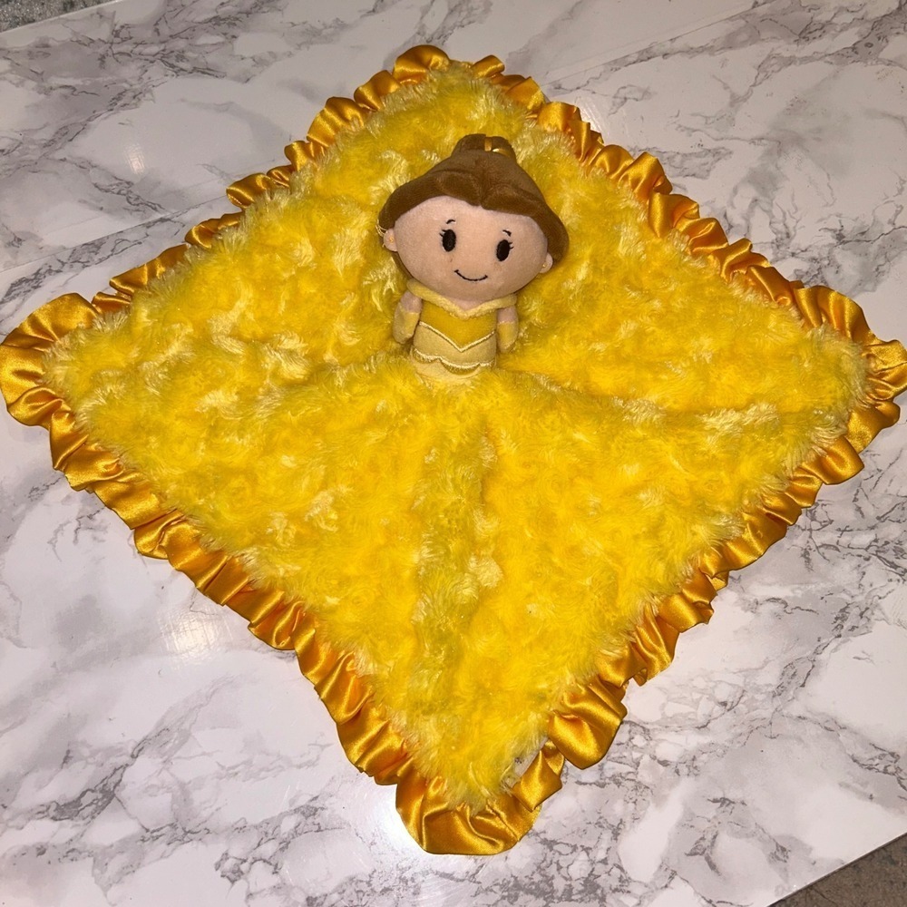 Itty Bittys Disney Belle Plush Lovey Blanket Yellow Ruffled Security